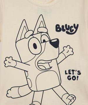 camiseta de algodão infantil bluey bege