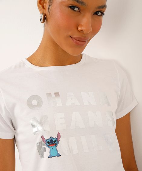 camiseta de algodão stitch off white