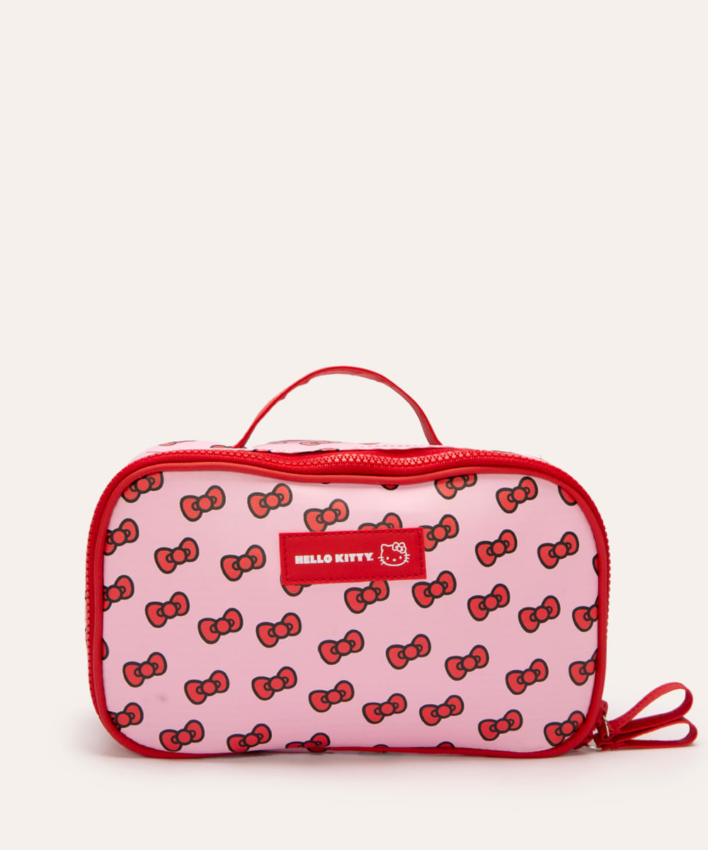 necessaire com lacinho hello kitty rosa