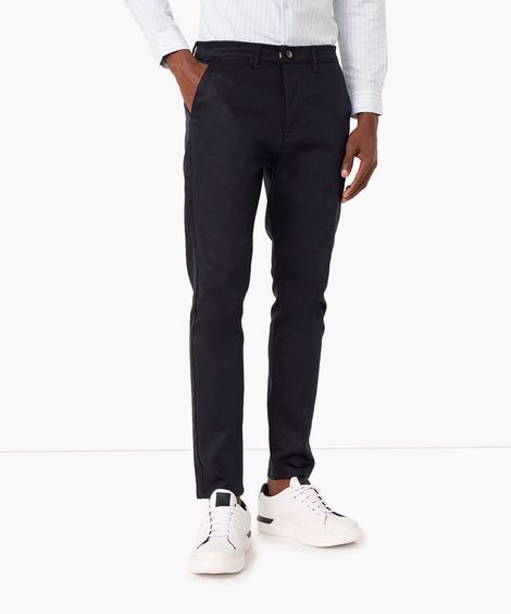 calça chino carrot de alfaiataria masculina azul