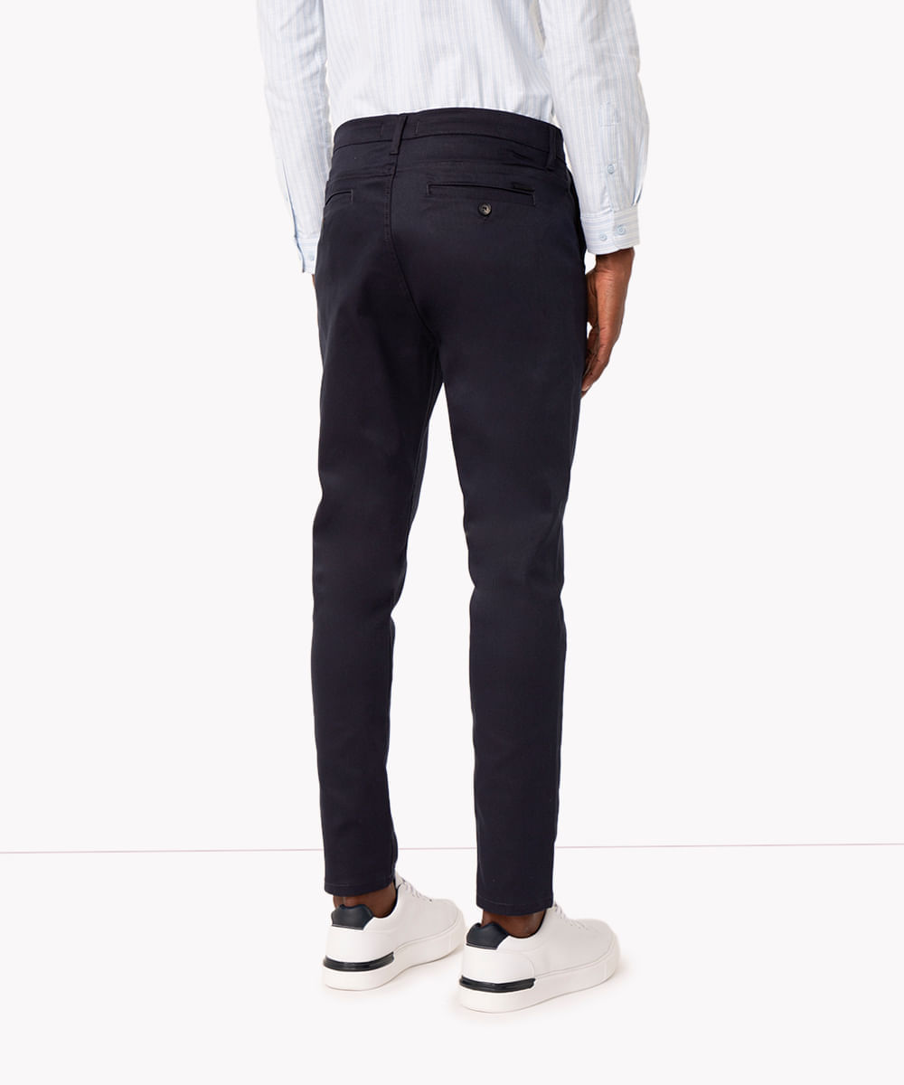 calça chino carrot de alfaiataria masculina azul