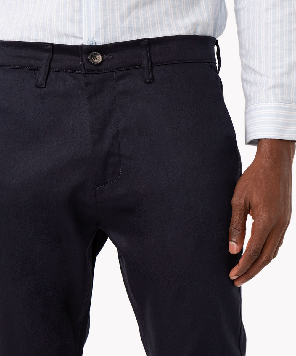 calça chino carrot de alfaiataria masculina azul