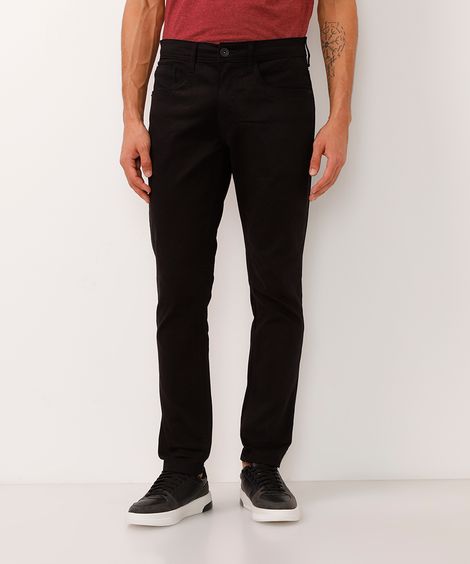 calça slim comfort masculina de sarja preto