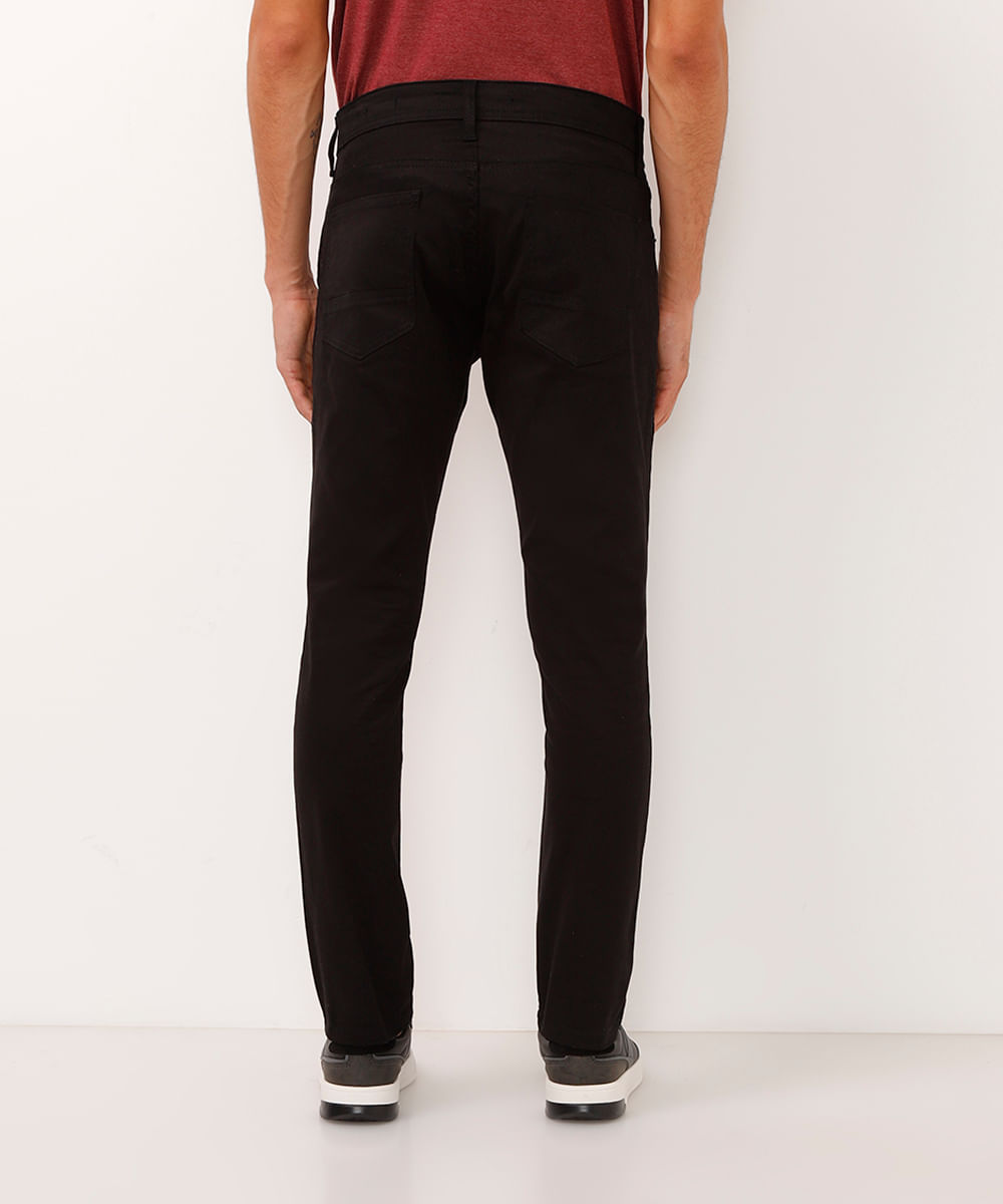 calça slim comfort masculina de sarja preto