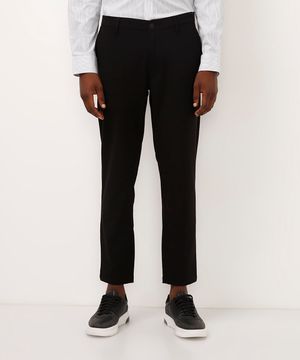 calça social slim bolso chino preta