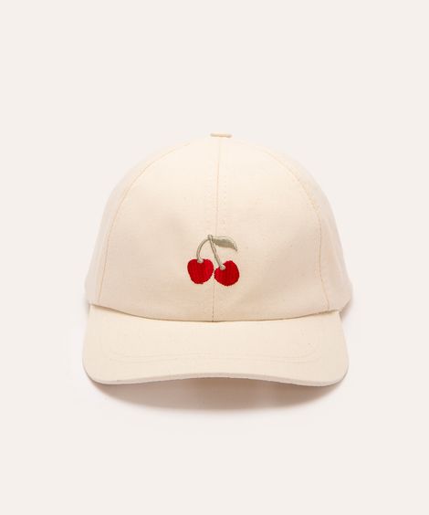 boné  de sarja infantil aba curva cereja off white