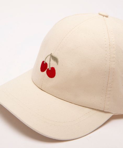 boné  de sarja infantil aba curva cereja off white