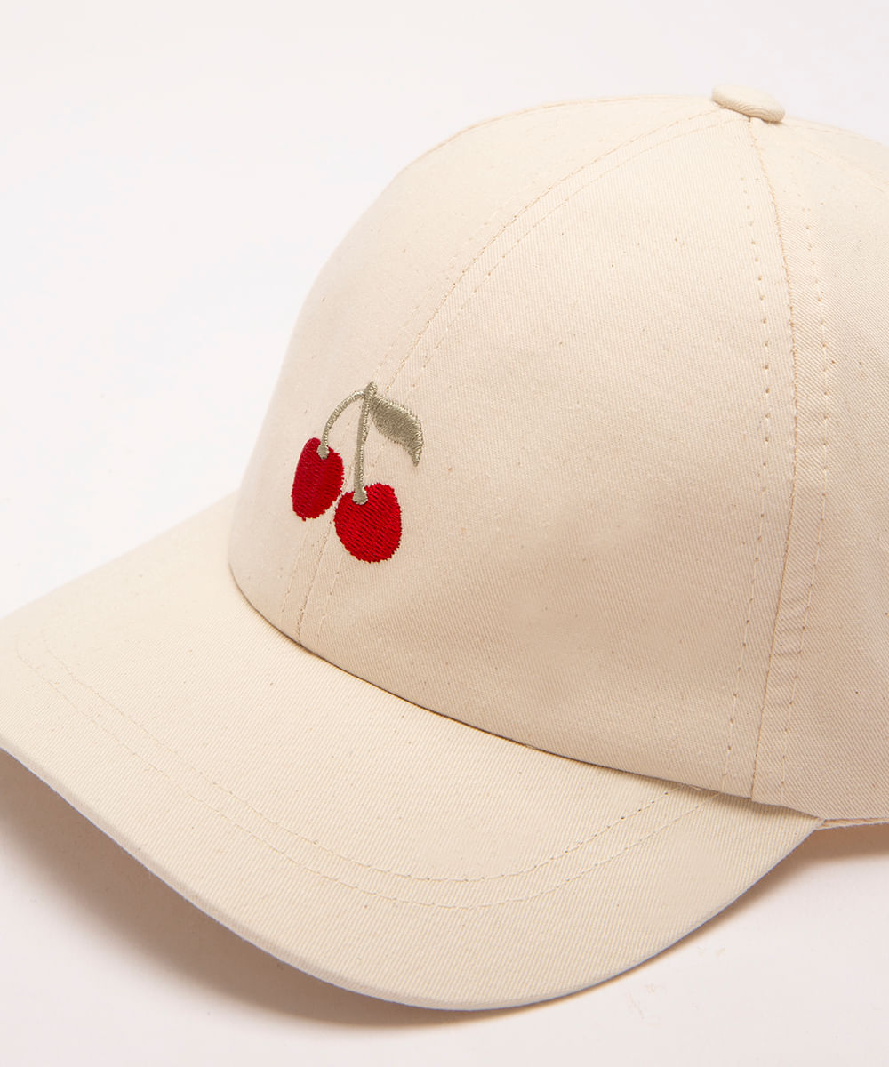 boné  de sarja infantil aba curva cereja off white