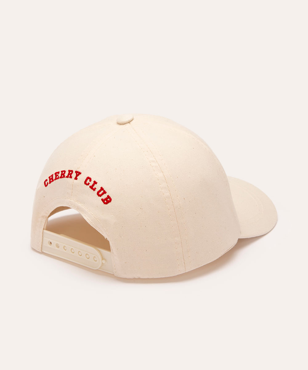 boné  de sarja infantil aba curva cereja off white