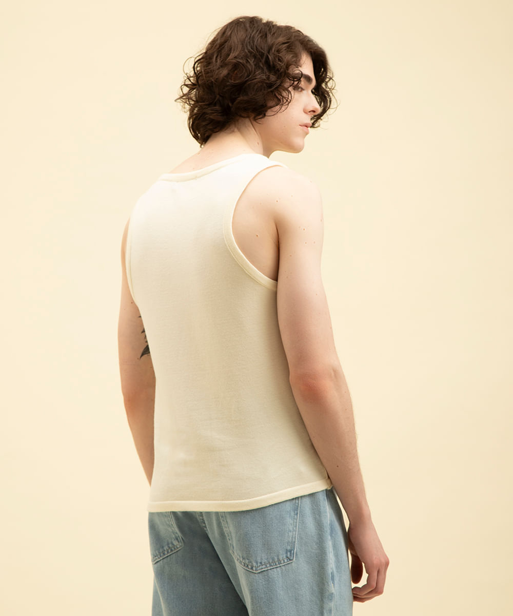 regata de tricot bege