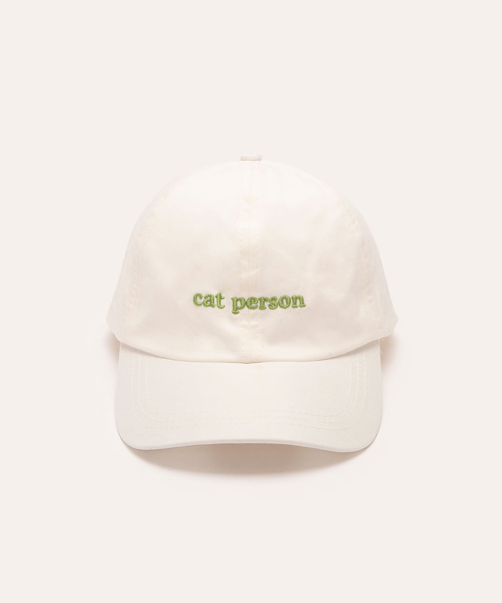 boné de sarja aba curva cat person off white
