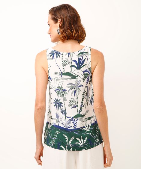 regata de viscose folhagens off white