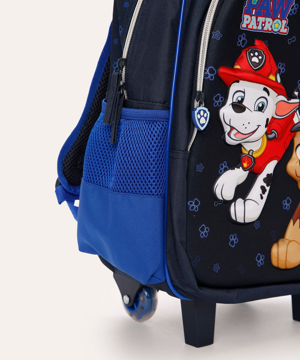 mochila de rodinha infantil patrulha canina azul