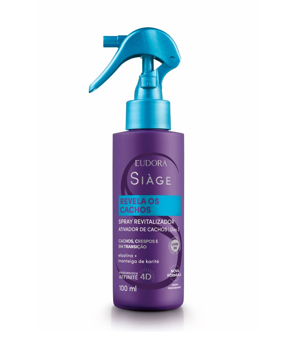 finalizador eudora siáge spray revitalizador revela os cachos