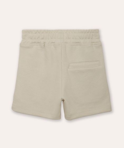 bermuda infantil texturizada com bolsos bege