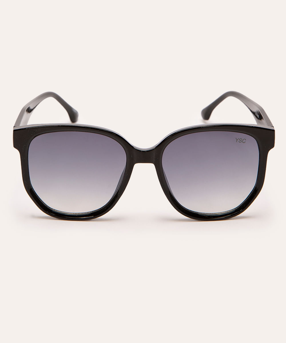 óculos de sol oval preto