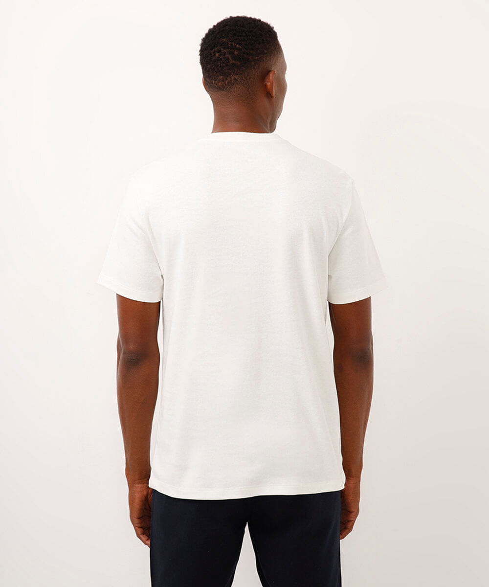 camiseta comfort de algodão estampada branca