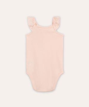 body de algodão infantil alça fina rosa