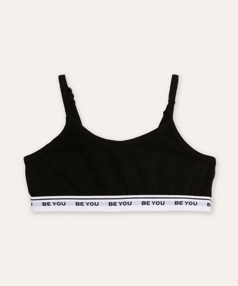 top infantil de algodão preto