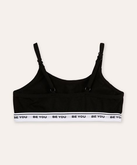 top infantil de algodão preto