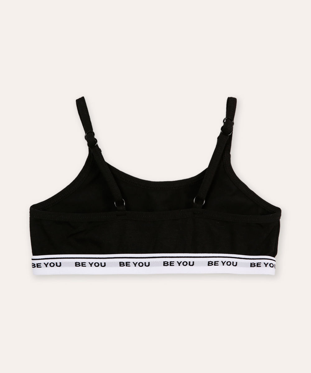 top infantil de algodão preto