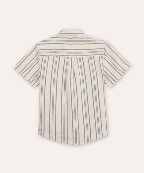 camisa infantil de algodão listrada - branco