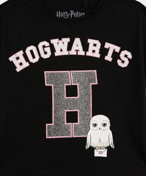 kit de 2 camisetas infantis hogwarts harry potter colorida