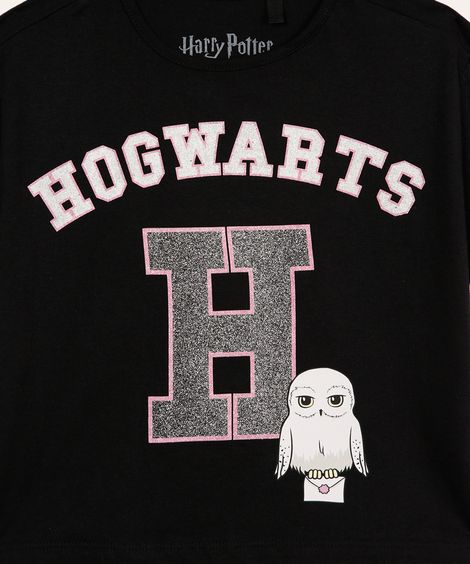 kit de 2 camisetas infantis hogwarts harry potter colorida