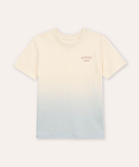camiseta de algodão infantil bicolor sunset day bege