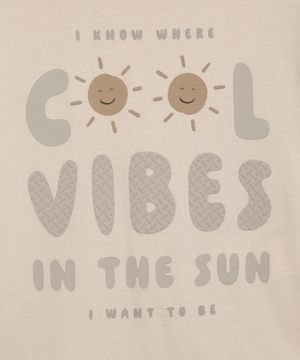 camiseta de algodão infantil cool vibes in the sun bege