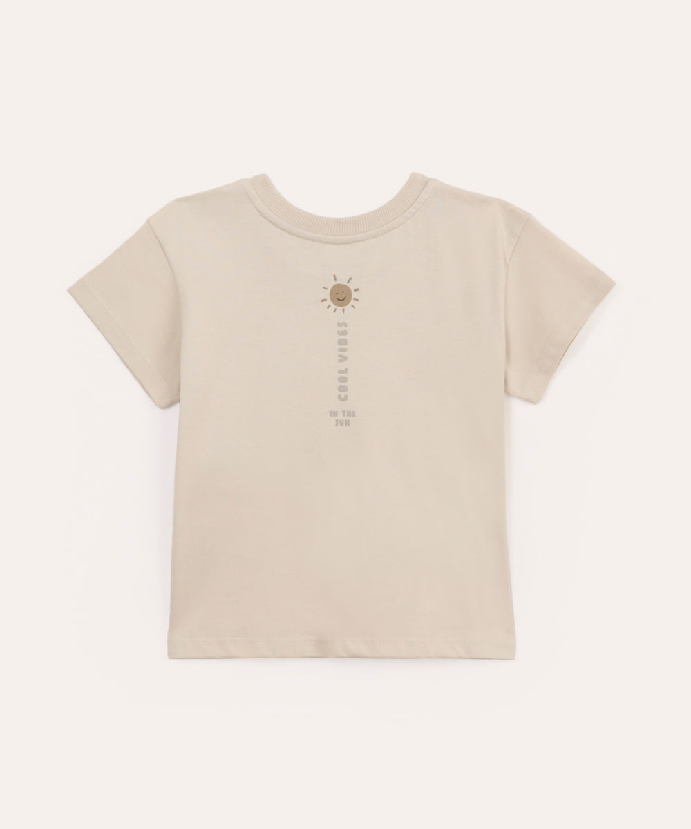 camiseta de algodão infantil cool vibes in the sun bege