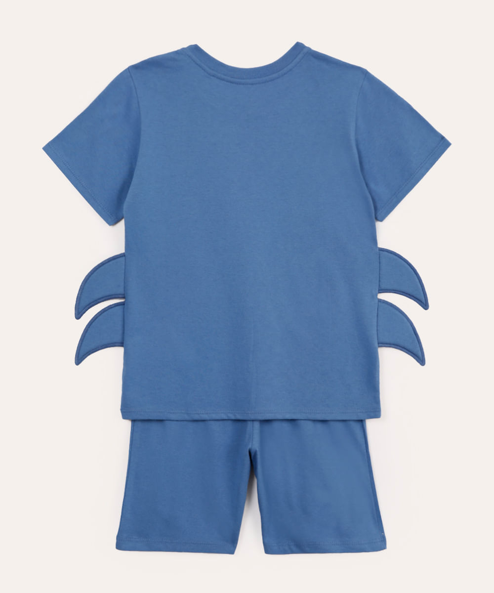 pijama infantil de algodão sonic azul
