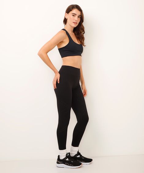 legging esportiva texturizada preta
