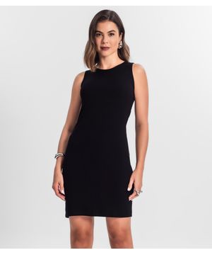 Vestido Regata Canelado Select Preto