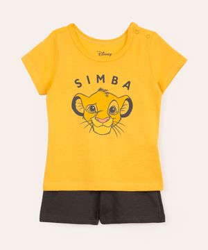 conjunto infantil curto simba amarelo