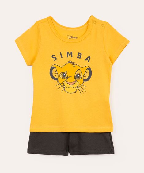 conjunto infantil curto simba amarelo