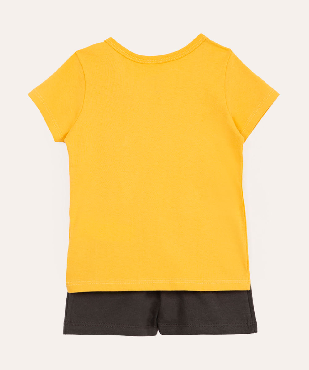 conjunto infantil curto simba amarelo