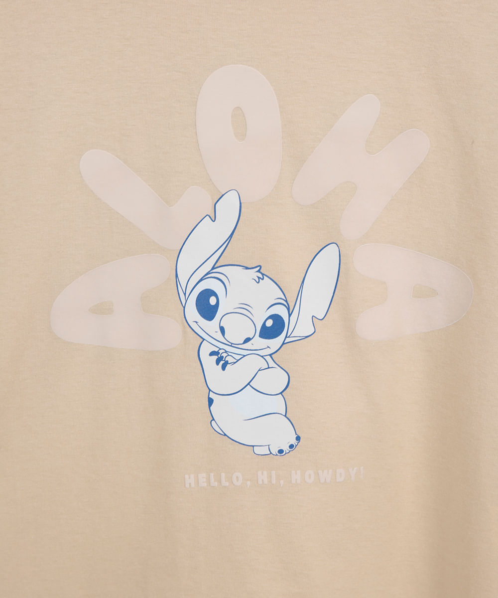 cropped de algodão juvenil stitch bege