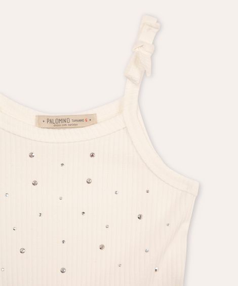 vestido com tule infantil alça fina off white