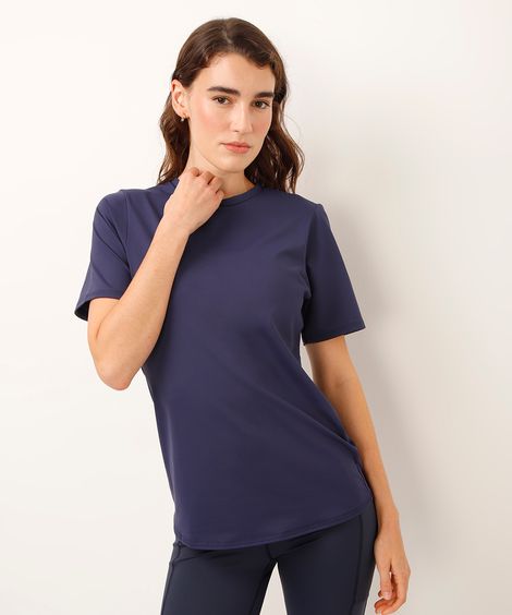 camiseta de compressão esportiva azul