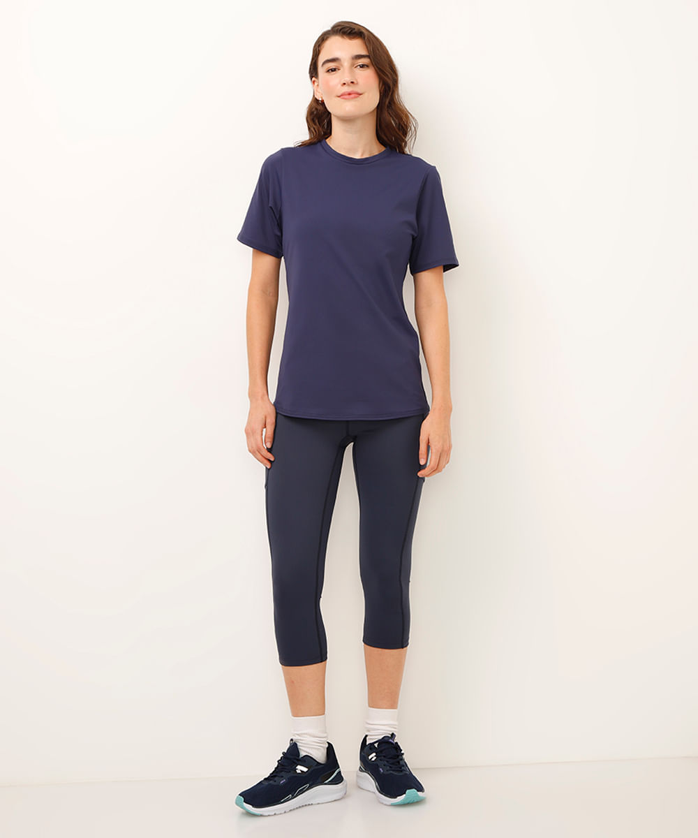 camiseta de compressão esportiva ace azul