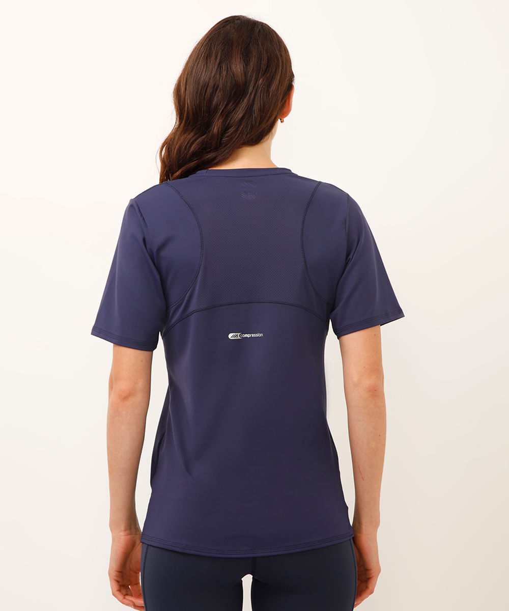 camiseta de compressão esportiva ace azul