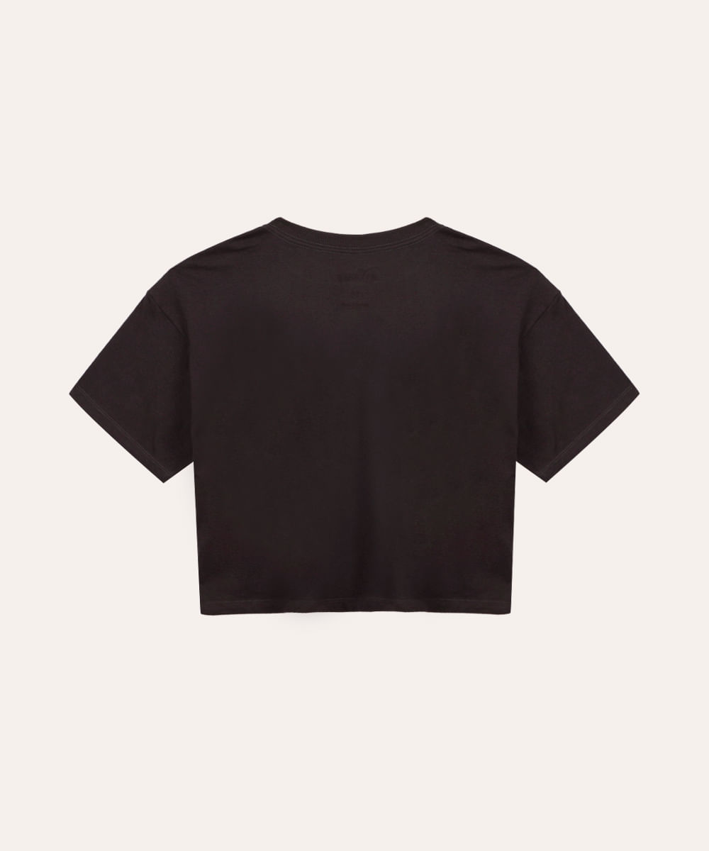 cropped de algodão juvenil stitch cinza