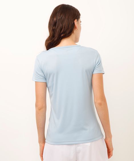 blusa básica manga curta esportiva ace preta - azul claro