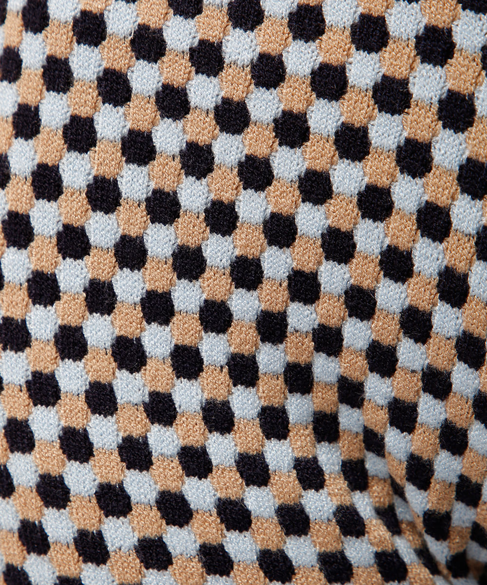 short curto de tricot xadrez mindset colorido