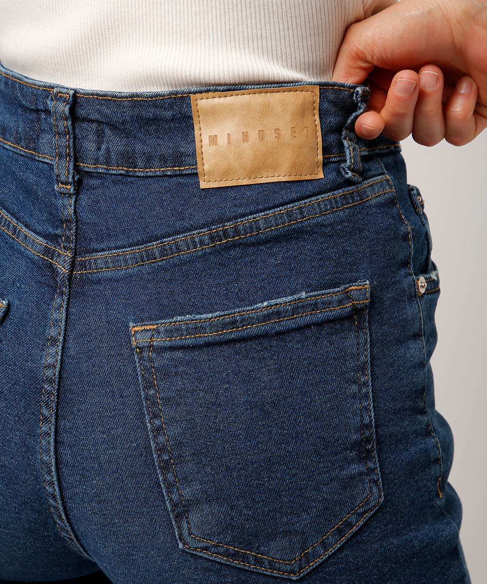 calça reta new york jeans barra a fio mindset azul