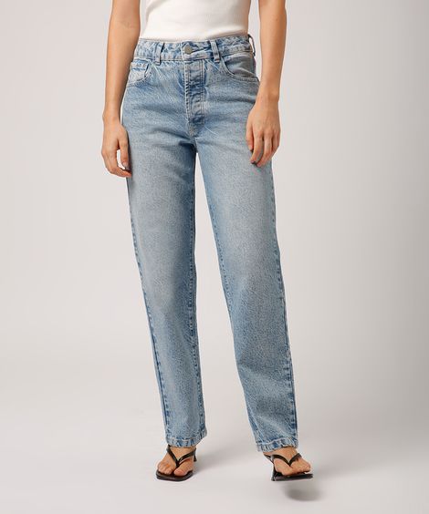 calça jeans reta mindset azul
