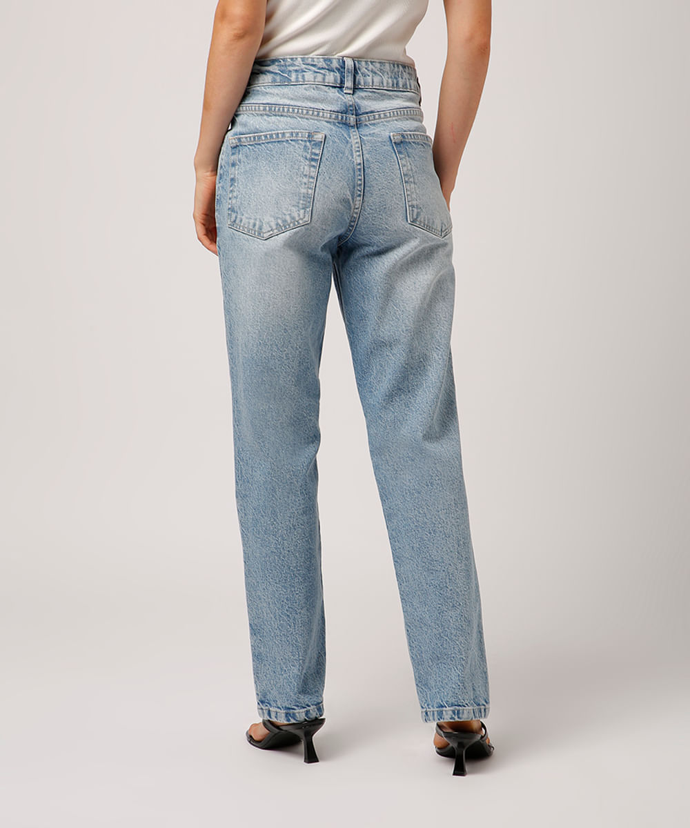 calça jeans reta mindset azul
