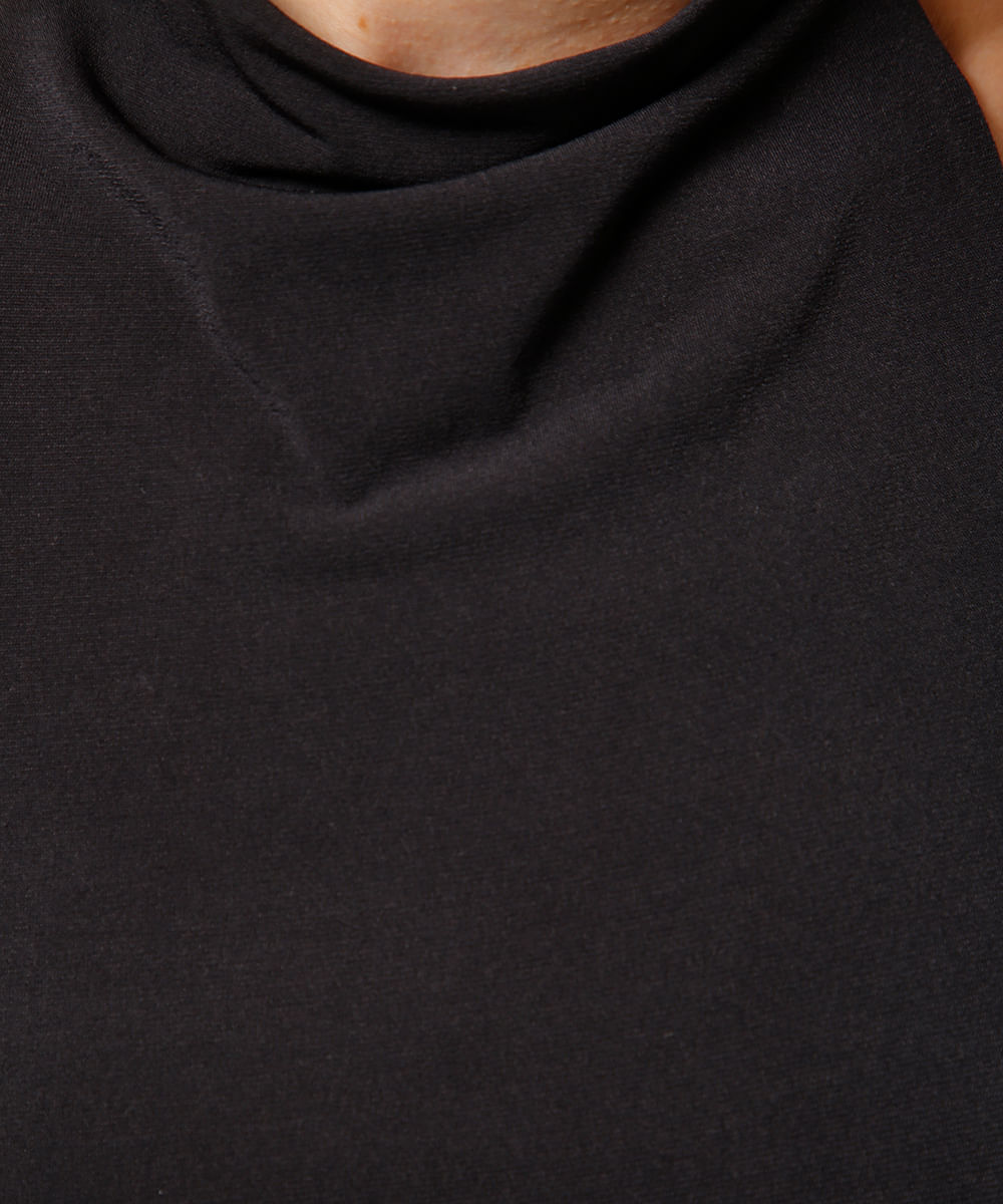 blusa frente única com franzido preta