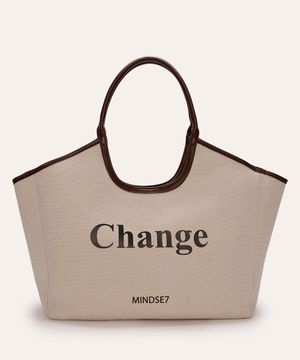 bolsa tote change mindset bege